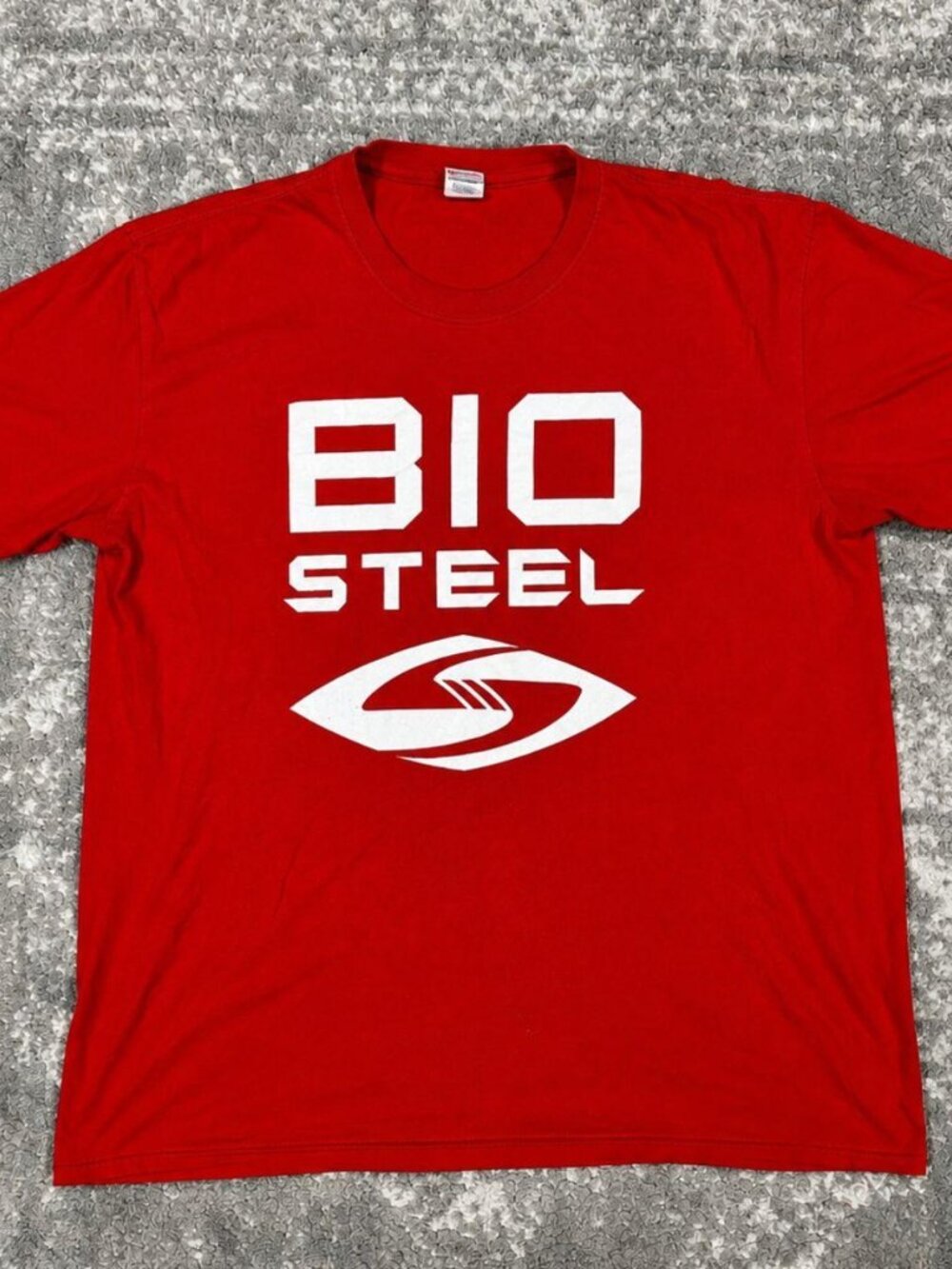 BioSteel Red Logo Graphic T-Shirt Athletic Sports Tee